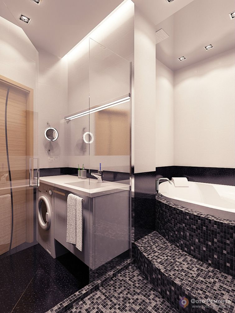 Ремонт белой ванной комнаты